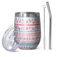 thumbnail image 1 of 12oz Stemless Wine Tumblers Pioneer Flower Vacuum Insulated Stainless Steel Travel Tumbler Cups Mug with Lid and Straw for Champaign,Cocktail,Beer with Cleaning Brush, 1 of 5