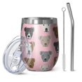 thumbnail image 1 of 12oz Stemless Wine Tumblers Pit Bull Terrier Vacuum Insulated Stainless Steel Travel Tumbler Cups Mug with Lid and Straw for Champaign,Cocktail,Beer with Cleaning Brush, 1 of 5
