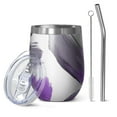 thumbnail image 1 of 12oz Stemless Wine Tumblers Purple and Grey Abstract Art Artwork Vacuum Insulated Stainless Steel Travel Tumbler Cups Mug with Lid and Straw for Champaign,Cocktail,Beer with Cleaning Brush, 1 of 5