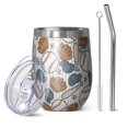 thumbnail image 1 of 12oz Stemless Wine Tumblers Striped Baseball Items Pattern Vacuum Insulated Stainless Steel Travel Tumbler Cups Mug with Lid and Straw for Champaign,Cocktail,Beer with Cleaning Brush, 1 of 5