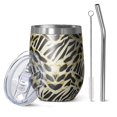 thumbnail image 1 of 12oz Stemless Wine Tumblers Zebra and Leopard Print Pattern Vacuum Insulated Stainless Steel Travel Tumbler Cups Mug with Lid and Straw for Champaign,Cocktail,Beer with Cleaning Brush, 1 of 5