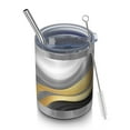 thumbnail image 1 of 12oz Tumblers Black White Gold Wave Marble Vacuum Insulated Stainless Steel Travel Tumbler Cups Mug with Lid and Straw for Beer,Coffee,Beverages with Cleaning Brush for Cold & Hot Drinks, 1 of 5