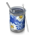 thumbnail image 1 of 12oz Tumblers Blue Daisy Flower Lightblue Petals Vacuum Insulated Stainless Steel Travel Tumbler Cups Mug with Lid and Straw for Beer,Coffee,Beverages with Cleaning Brush for Cold Hot Drinks, 1 of 5