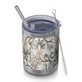 thumbnail image 1 of 12oz Tumblers Brown Classic Floral and Scroll Pattern Vacuum Insulated Stainless Steel Travel Tumbler Cups Mug with Lid and Straw for Beer,Coffee,Beverages with Cleaning Brush for Cold & Hot Drinks, 1 of 5