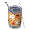 thumbnail image 1 of 12oz Tumblers Cute Halloween Icons Pattern Vacuum Insulated Stainless Steel Travel Tumbler Cups Mug with Lid and Straw for Beer,Coffee,Beverages with Cleaning Brush for Cold & Hot Drinks, 1 of 5