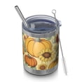 thumbnail image 1 of 12oz Tumblers Fall Sunflower Pumpkin Vacuum Insulated Stainless Steel Travel Tumbler Cups Mug with Lid and Straw for Beer,Coffee,Beverages with Cleaning Brush for Cold & Hot Drinks, 1 of 5