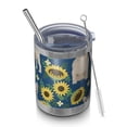 thumbnail image 1 of 12oz Tumblers French Bulldog Sunflowers Floral Vacuum Insulated Stainless Steel Travel Tumbler Cups Mug with Lid and Straw for Beer,Coffee,Beverages with Cleaning Brush for Cold & Hot Drinks, 1 of 5