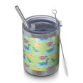 thumbnail image 1 of 12oz Tumblers Green Dinosaurs Ponds Pattern Vacuum Insulated Stainless Steel Travel Tumbler Cups Mug with Lid and Straw for Beer,Coffee,Beverages with Cleaning Brush for Cold & Hot Drinks, 1 of 5