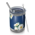 thumbnail image 1 of 12oz Tumblers Navy Daisy Flower White Blooms Pattern Vacuum Insulated Stainless Steel Travel Tumbler Cups Mug with Lid and Straw for Beer,Coffee,Beverages with Cleaning Brush for Cold & Hot Drinks, 1 of 5