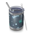 thumbnail image 1 of 12oz Tumblers Paw Prints and Bones Vacuum Insulated Stainless Steel Travel Tumbler Cups Mug with Lid and Straw for Beer,Coffee,Beverages with Cleaning Brush for Cold & Hot Drinks, 1 of 5