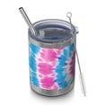 thumbnail image 1 of 12oz Tumblers Pink Blue Tie Dye Spiral Vacuum Insulated Stainless Steel Travel Tumbler Cups Mug with Lid and Straw for Beer,Coffee,Beverages with Cleaning Brush for Cold & Hot Drinks, 1 of 5