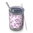 thumbnail image 1 of 12oz Tumblers Pink and Purple Of Leopard Print Vacuum Insulated Stainless Steel Travel Tumbler Cups Mug with Lid and Straw for Beer,Coffee,Beverages with Cleaning Brush for Cold & Hot Drinks, 1 of 5