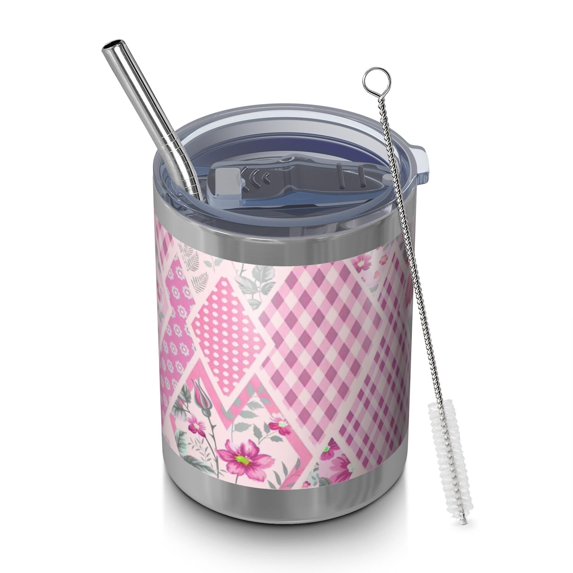 12oz Tumblers Pioneer Flower Vacuum Insulated Stainless Steel Travel Tumbler Cups Mug with Lid and Straw for Beer,Coffee,Beverages with Cleaning Brush for Cold & Hot Drinks