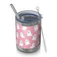 thumbnail image 1 of 12oz Tumblers Tiny Ghost Halloween Pattern Vacuum Insulated Stainless Steel Travel Tumbler Cups Mug with Lid and Straw for Beer,Coffee,Beverages with Cleaning Brush for Cold & Hot Drinks, 1 of 5