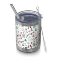 thumbnail image 1 of 12oz Tumblers White Christmas Icon Pattern Vacuum Insulated Stainless Steel Travel Tumbler Cups Mug with Lid and Straw for Beer,Coffee,Beverages with Cleaning Brush for Cold & Hot Drinks, 1 of 5