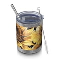 thumbnail image 1 of 12oz Tumblers Yellow Sunflower Art Pattern Vacuum Insulated Stainless Steel Travel Tumbler Cups Mug with Lid and Straw for Beer,Coffee,Beverages with Cleaning Brush for Cold & Hot Drinks, 1 of 5