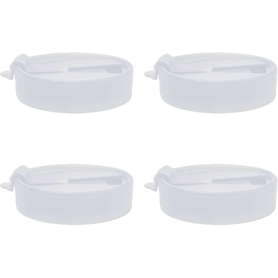 Silipint Universal Fit Silicone Flip Lid for 12 oz Wine & Rock Cups – Spill-Proof, Durable, Flexible, Easy One-Hand Use, Dishwasher Safe, Unbreakable Drink Cover, Icicle - Pack of 4
