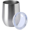 thumbnail image 1 of 12oz Wine Tumbler with Lid Stemless Wine Glasses Double Wall Vacuum Travel Mugs stainless steel Coffee Cup for Cold & Hot Drinks Wine Coffee Cocktails Beer (Stainless Steel, 1 Pack), 1 of 13