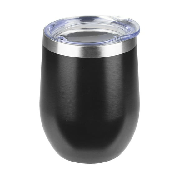 12oz Wine Tumbler with lid, Stainless Steel Travel Mugs, Double Wall Vacuum Insulated Stemless Wine Glass Tumbler Cup, Coffee Mug for Cold Hot Drinks
