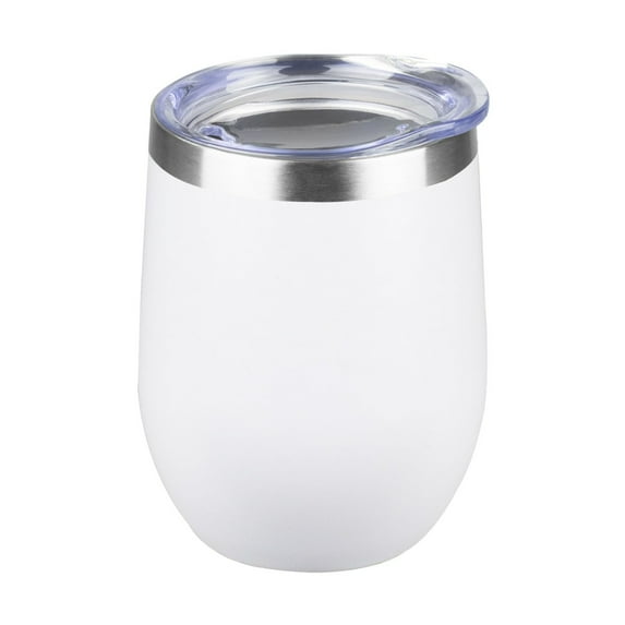12oz Wine Tumbler with lid, Stainless Steel Travel Mugs, Double Wall Vacuum Insulated Stemless Wine Glass Tumbler Cup, Coffee Mug for Cold Hot Drinks