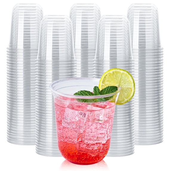 12oz-clear Compostable Plastic Cold Cups 100 Pack Plant-based Biodegradable BPA Free