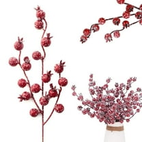 12pack Artificial Holly Berry Picks,Christmas Tree Branches Fillers Ornaments,Artificial Red Berry Branches for Wedding,Holiday,Home Decor