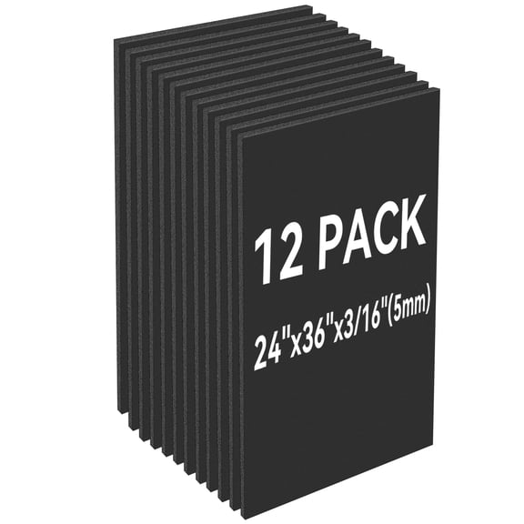 12pack Black Foam Board 24"x36" 3/16" Thick Craft Display Project Use