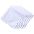 thumbnail image 1 of 12pack -Bulk Pack Handkerchiefs Cotton Scalloped Hankies Pocket Square Towel White 11 Inches, 1 of 6