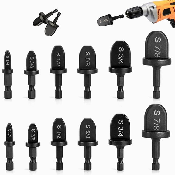 12pack Copper Tube Expander, 1/4'' To 7/8'' Hex Copper Pipe Swaging Tool Drill Bit Flaring Set, For Air Conditioner Repairing Swage Tools (6 Pipe Sizes)