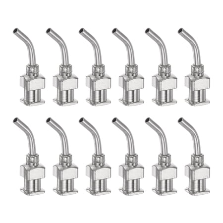 12pack Dispensing Needles, 14G 1/2" Stainless Steel Blunt Tip Bent Dispensing Needles with Luer Lock