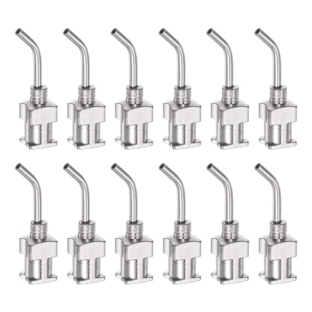 12pack Dispensing Needles, 16G 1/2" Stainless Steel Blunt Tip Bent Dispensing Needles with Luer Lock