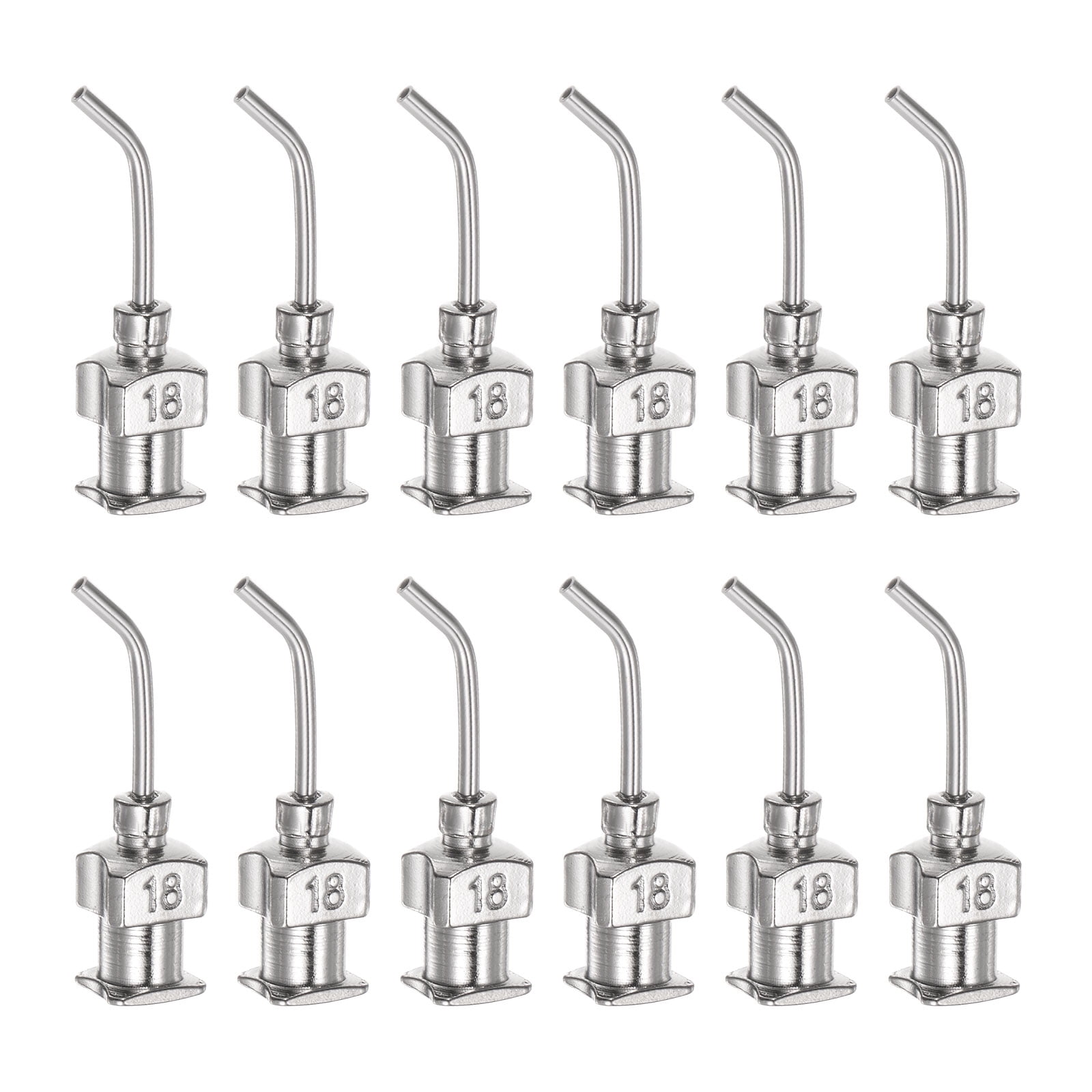 12pack Dispensing Needles, 18G 1/2" Stainless Steel Blunt Tip Bent