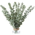 thumbnail image 1 of 12pack Eucayptus Stems Real Touch Leaf Fake Greenery Decor Plastic Artifical Plants Faux Eucalyptus Leaves Wedding Bouquet Dining Table Centerpiece Home Decor (Green), 1 of 5