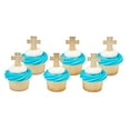 thumbnail image 1 of 12pack Gold Cross Pattern Cake / Cupcake Decoration Toppers, 1 of 1