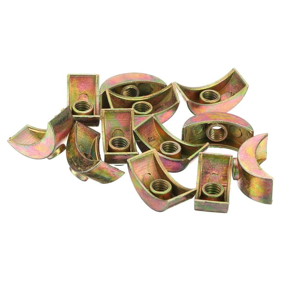 12pack M6 Half Moon Nuts Washers, Zinc Alloy External Thread Half Moon Lock Washer, Bronze