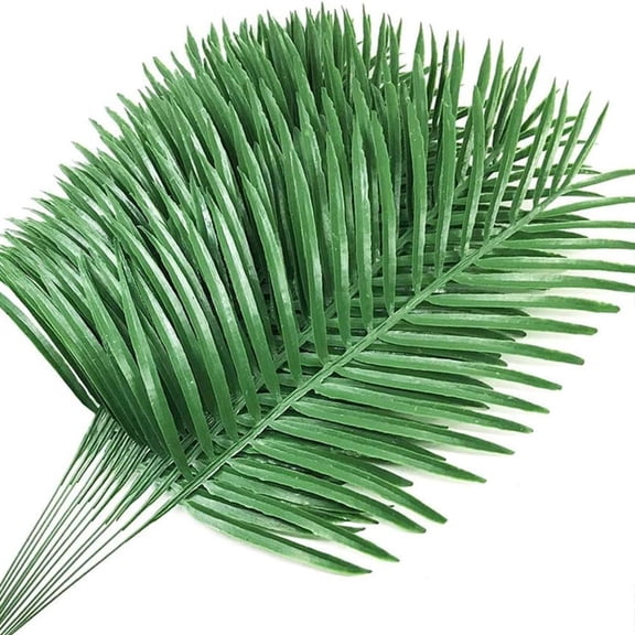 12pack Palm Leaves Branches for Palm Sunday Artificial Plants Fake Palms Frond Tropical Plant for Floral Arrangement Hawaiian Jungle Beach Wedding Party (12, Light Green)