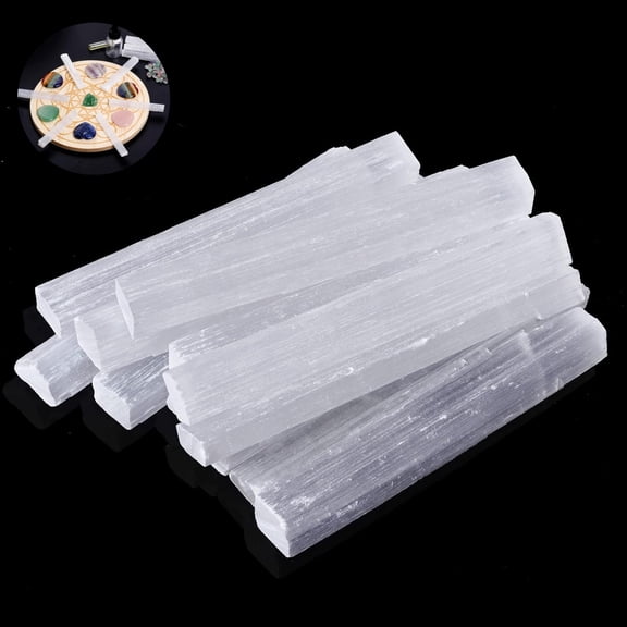 12pack Selenite Crystal Wands White Selenite Sticks Durable Crystals Wands QZS Rough Minerals Specimen Point Stones for Home