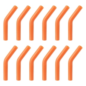 12pack Silicone Straw Tips, Silicone Straw Elbows Tip Fit for 8mm/0.31" OD Stainless Steel Straws, Orange