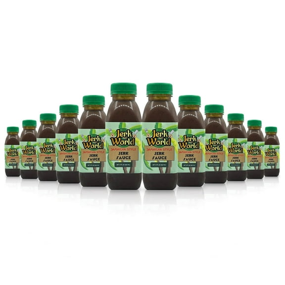 12pack of (12oz) bottles of Jerk World Jerk Sauce & Marinade