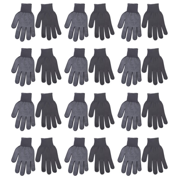 12pair Single Side Working Gloves Polyester Cotton Work Gloves with Grip Dot for Accessory Handling