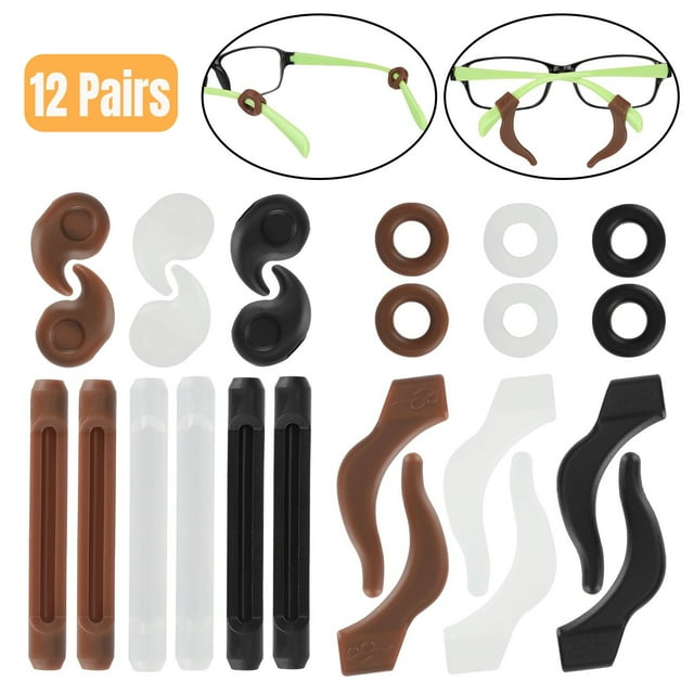 12pairs Eyeglass Retainers, Soft Silicone Eyeglass Grips, AntiSlip