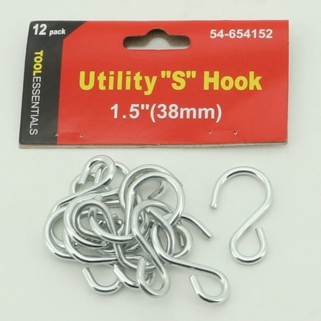 12pc 1.5" S-Shaped Utility Hooks Hanging Plants Attaches To Chains & Hooks