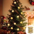 thumbnail image 1 of 12pc 8cm Yellow Glitter Christmas Balls - Tree Ornaments, 1 of 5