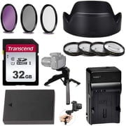 12pc-Accessory Kit for Canon EOS M5, M6, M3 Cameras, Kit Includes - Replacement LP-E17 Battery & Charger, 49mm 4-Piece Macro Lens Kit, PZ EW-53 Lens Hood and More