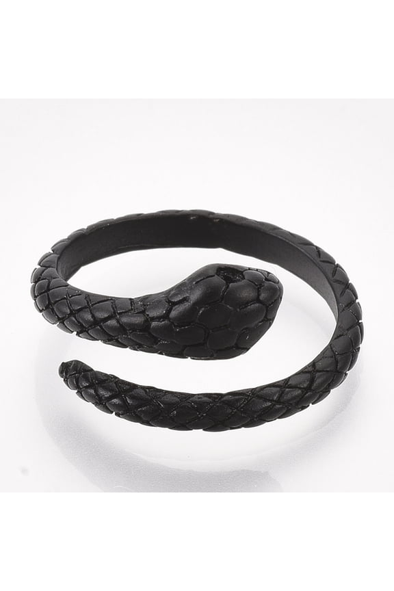 12pc Alloy Cuff Finger Rings Snake Black Size 7 17mm