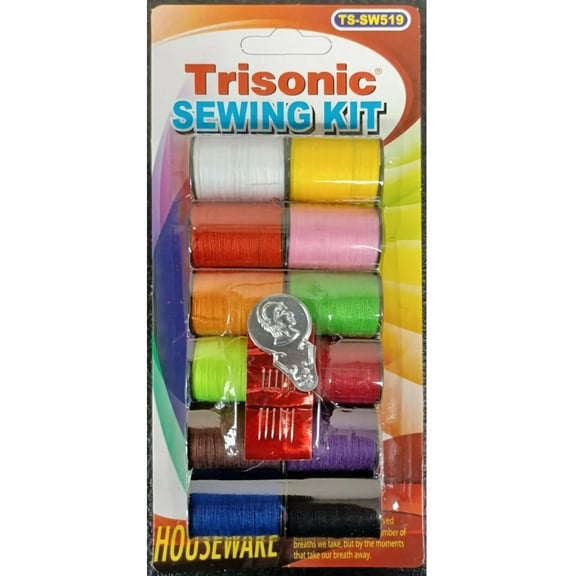 12pc Assorted Colors Sewing Thread Spool Cotton All Purpose Art Craft Projects Bonus Needles, Needle Threader