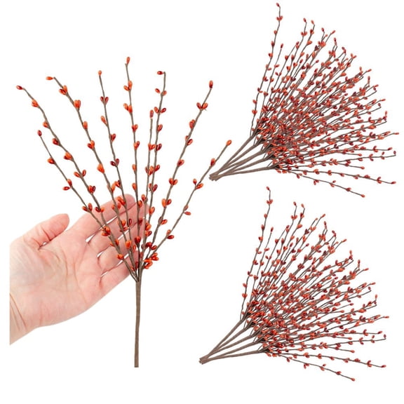Factory Direct Craft Burnt Orange Pip Berry Sprays, Set of 12, 12 Inch Fall Primitive Floral Picks