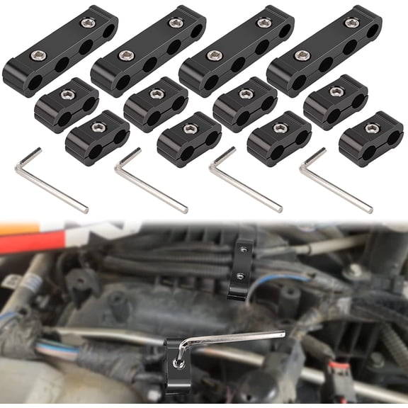 12pc Car Engine Spark Plug Wire Separator Divider Set for 8mm 9mm 10mm Spark Plug Wire Holder Clamp Ignition Wire Loom Divider Aluminum Alloy Wire Separators