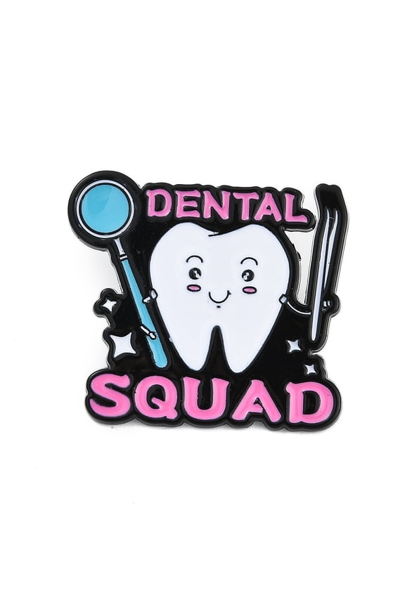 12pc Care for Tooth Enamel Pins Alloy Brooches for Backpack Clothes Hot Pink 28.5x32.5mmDIY