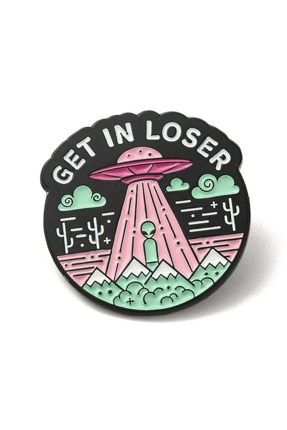 12pc Cartoon Enamel Pin Electrophoresis Black Zinc Alloy Brooch Aliens 29.5x30.5x1.5mmDIY